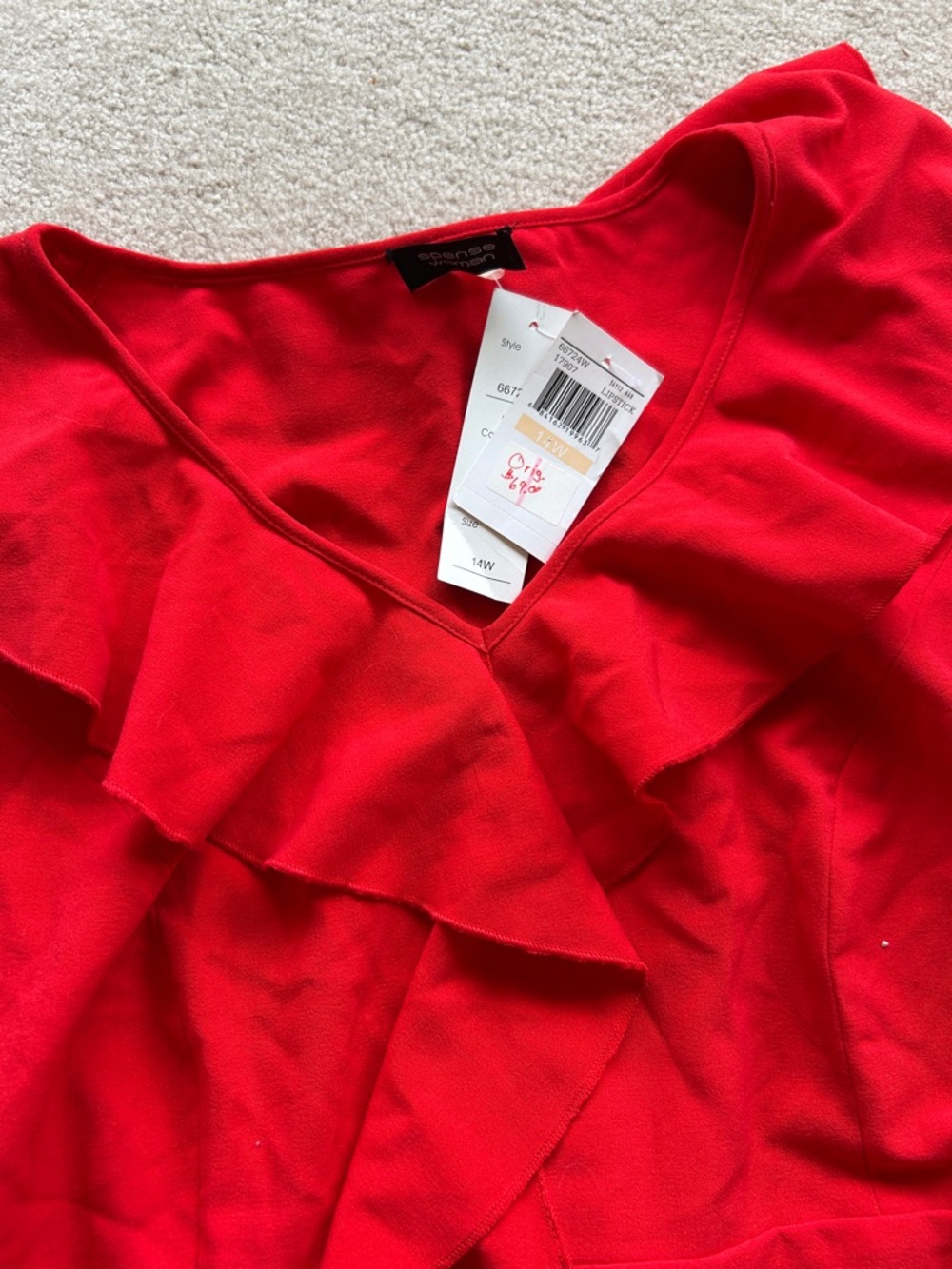 Spense Red Ruffle-Front Mini Dress - Picture 3 of 3